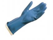 Rękawice ochronne z mankietem, rękawiczki, nitrylowe, rozm. 6, para, niebieskie, MAPA Ultrafood 495